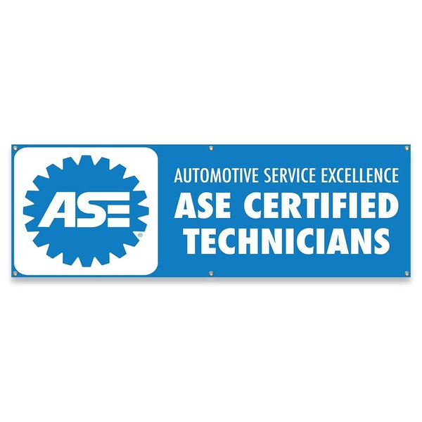 Signmission ASE Certified Technicians Banner Concession Stand Food Truck Single Sided B-72-30008